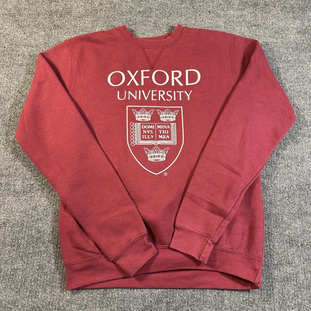 Oxford University Sweatshirt Apx:Mens Large Red Fleece Pullover Crewneck Graphic